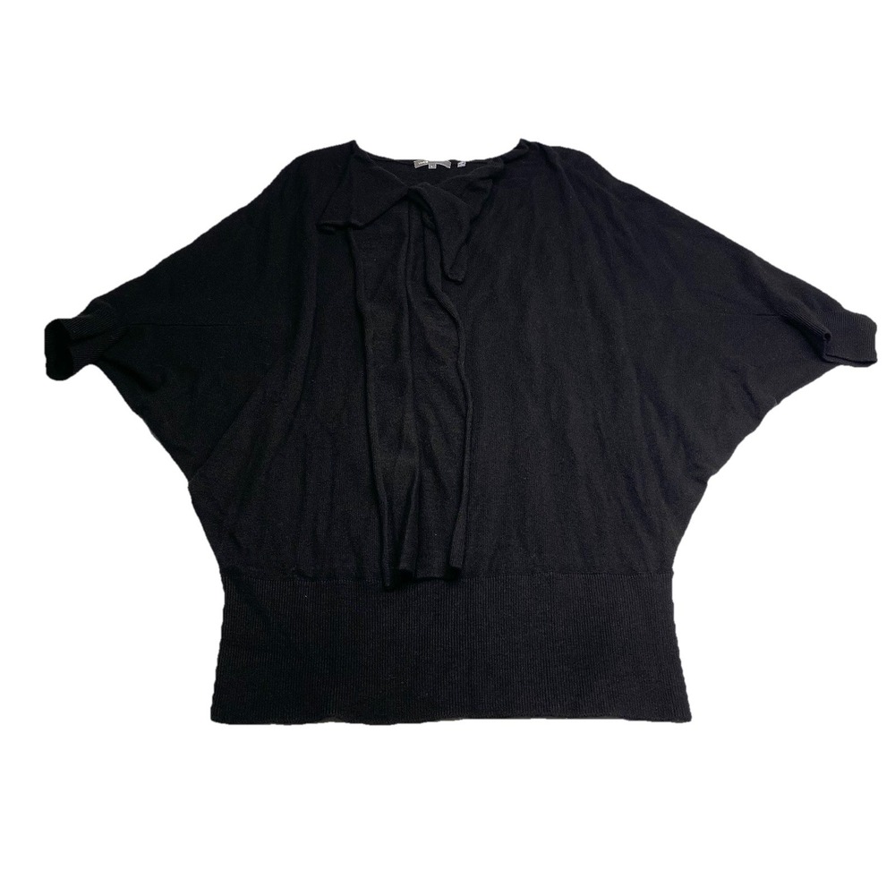 VINCE Black Cashmere V Neck 3/5 Sleeve Sweater Sz L